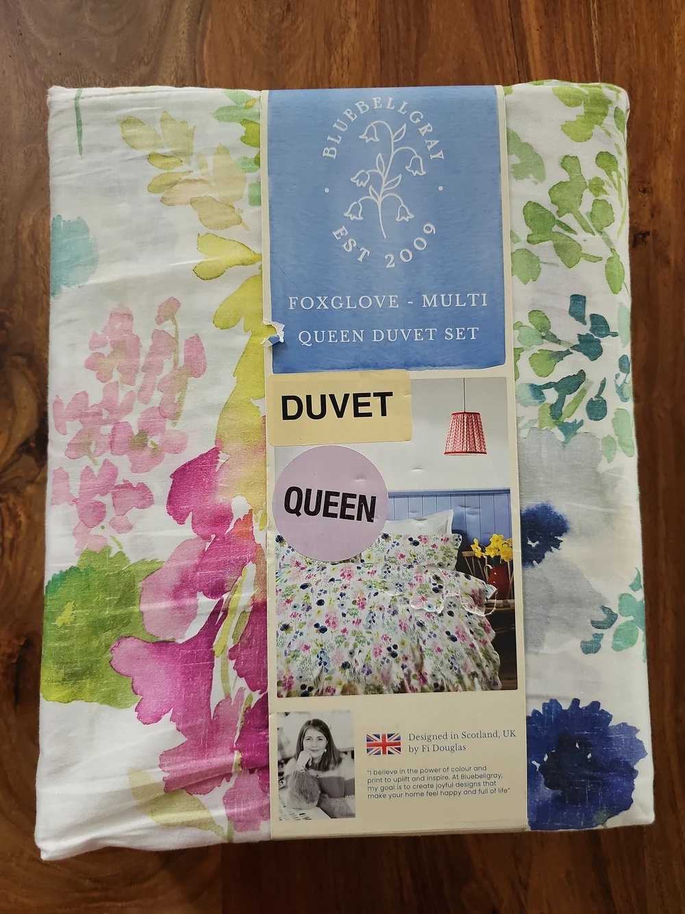 BLUEBELLGRAY DUVET COVER SET FOXGLOVE Queen 3 pc set OEKOTEX 100% Cotton, NWT